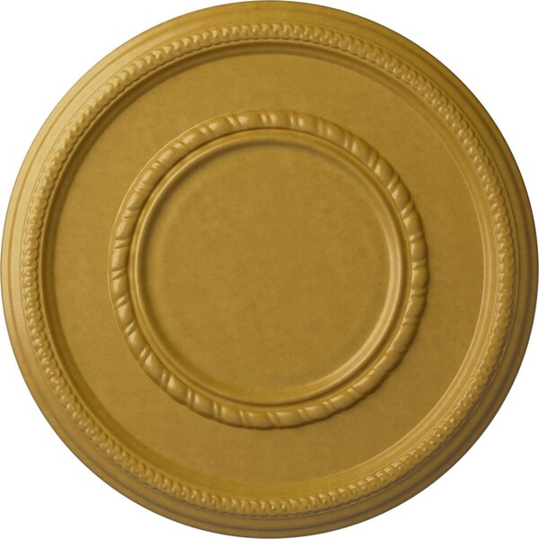 Ekena Millwork Federal Roped Large Ceiling Medallion (Canopies up to 7 3/4"), 17 3/8"OD x 1 1/8"P, Iridescent Gold CM17FEIGS - main